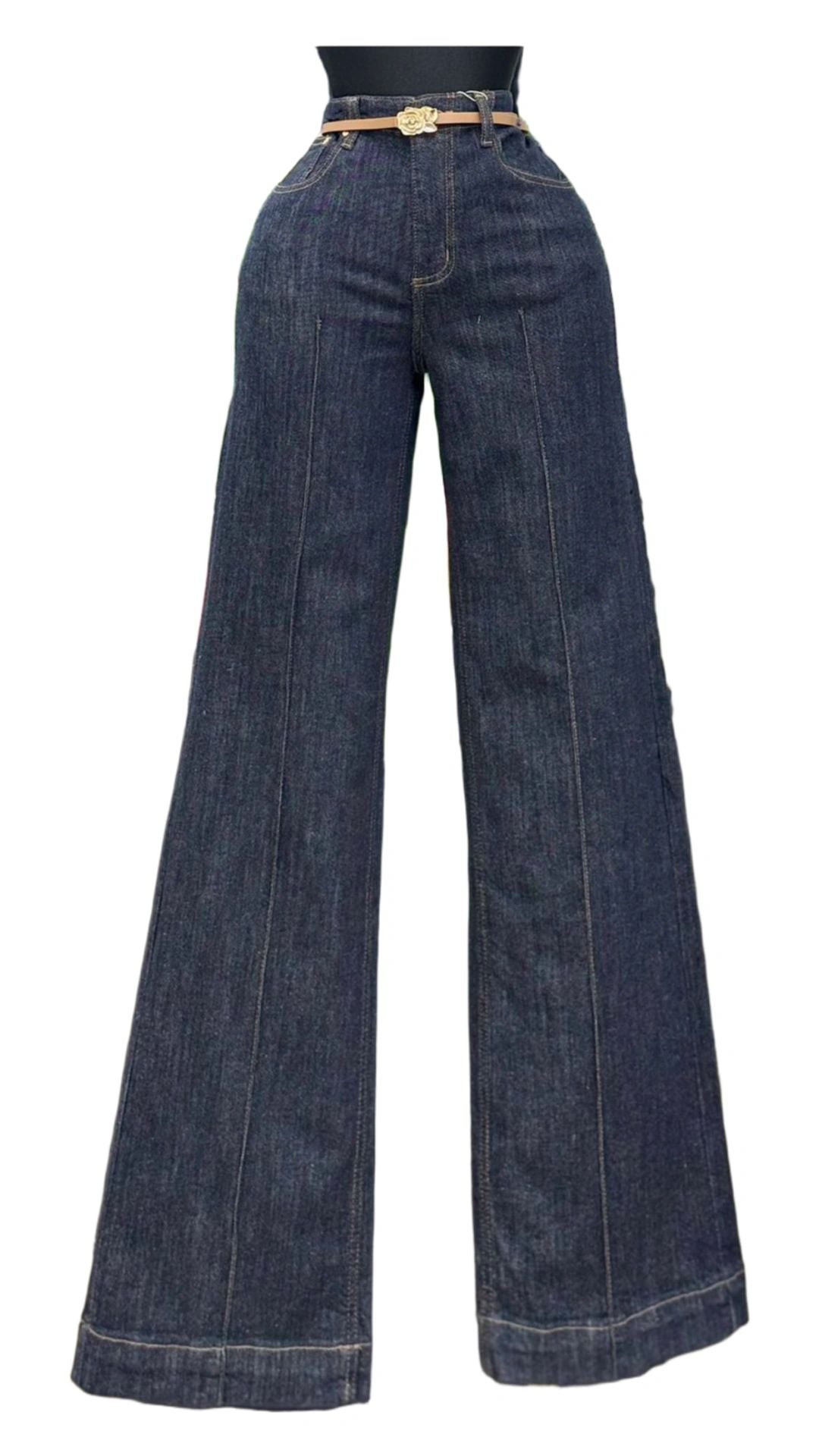 JEANS CON CINTO CAFE