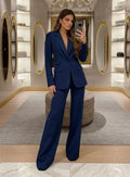 CONJUNTO BLAZER COSTURAS MARINO