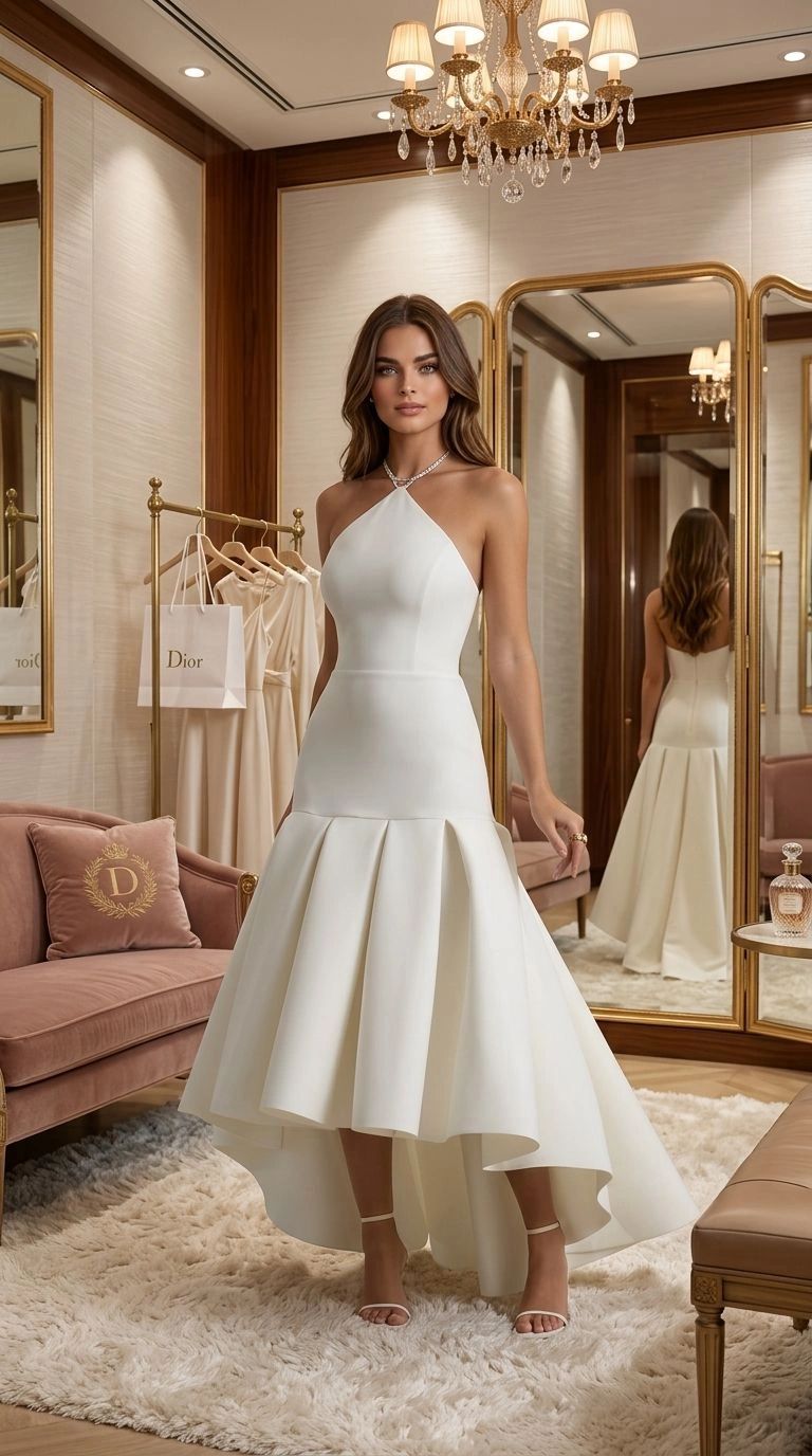 VESTIDO MIDI ASIMETRICO