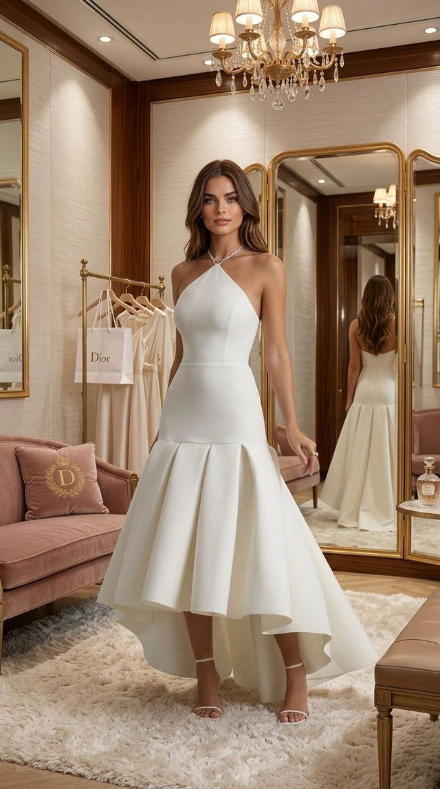 VESTIDO MIDI ASIMETRICO