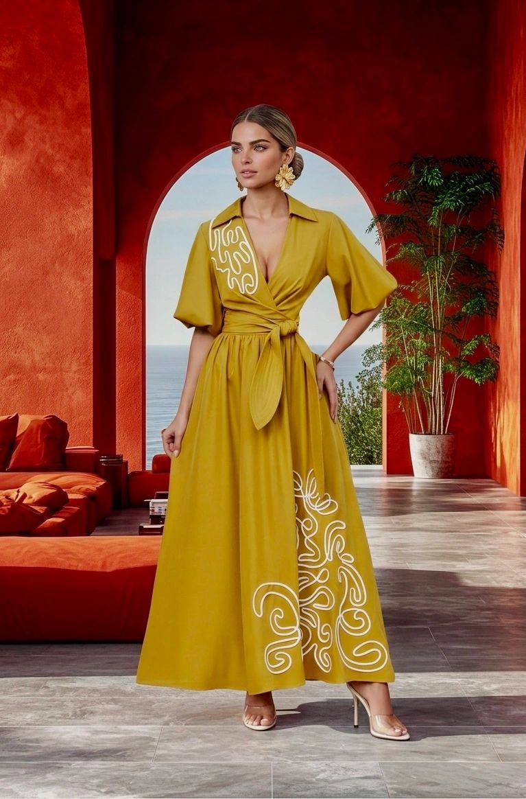 VESTIDO MOSTAZA