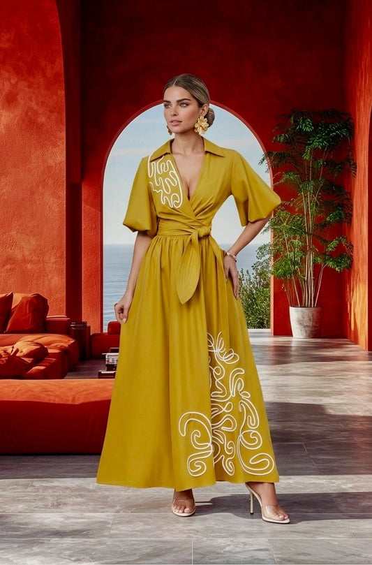 VESTIDO MOSTAZA