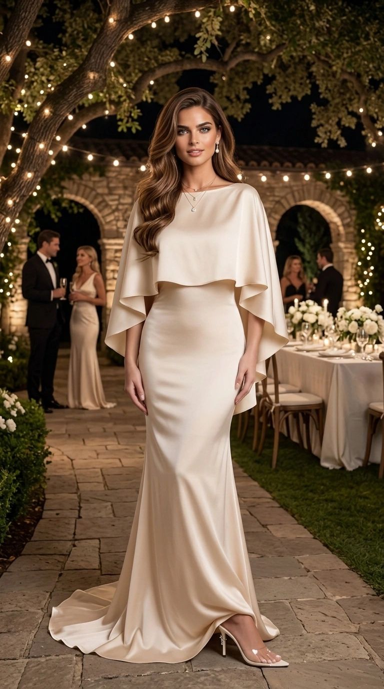 VESTIDO TIRANTES CON CAPA