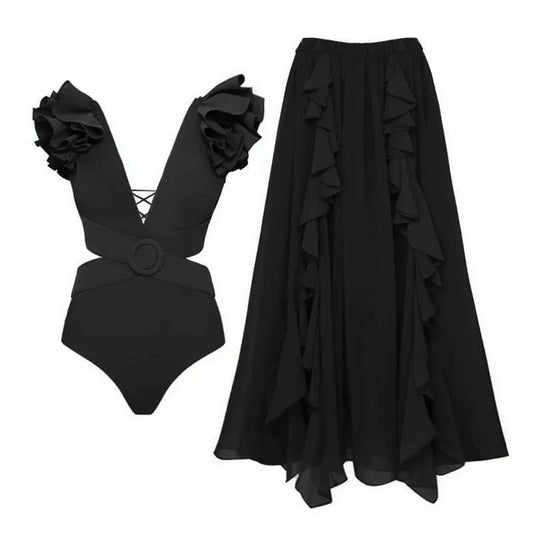 set-falda-ruffle-rojo