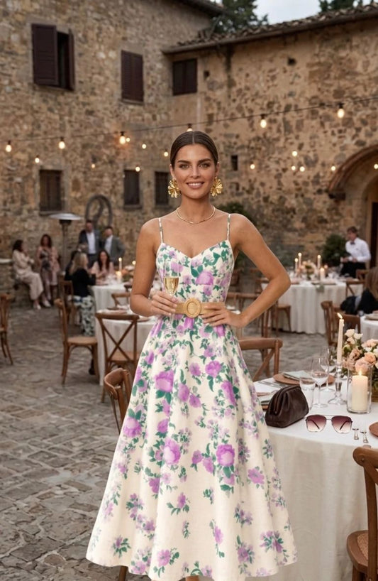 VESTIDO MIDI LLUVIA DE FLORES