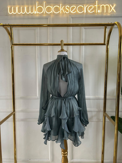 VESTIDO RUFFLE SAGE