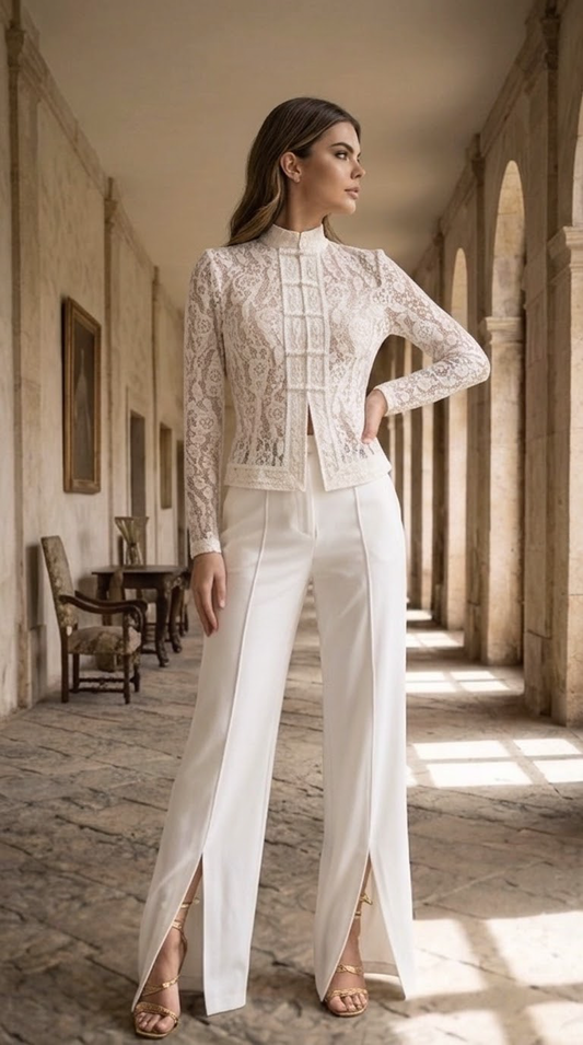 BLUSA NAPOLEÓN ENCAJE