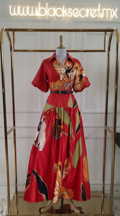 MAXI VESTIDO CON CINTO
