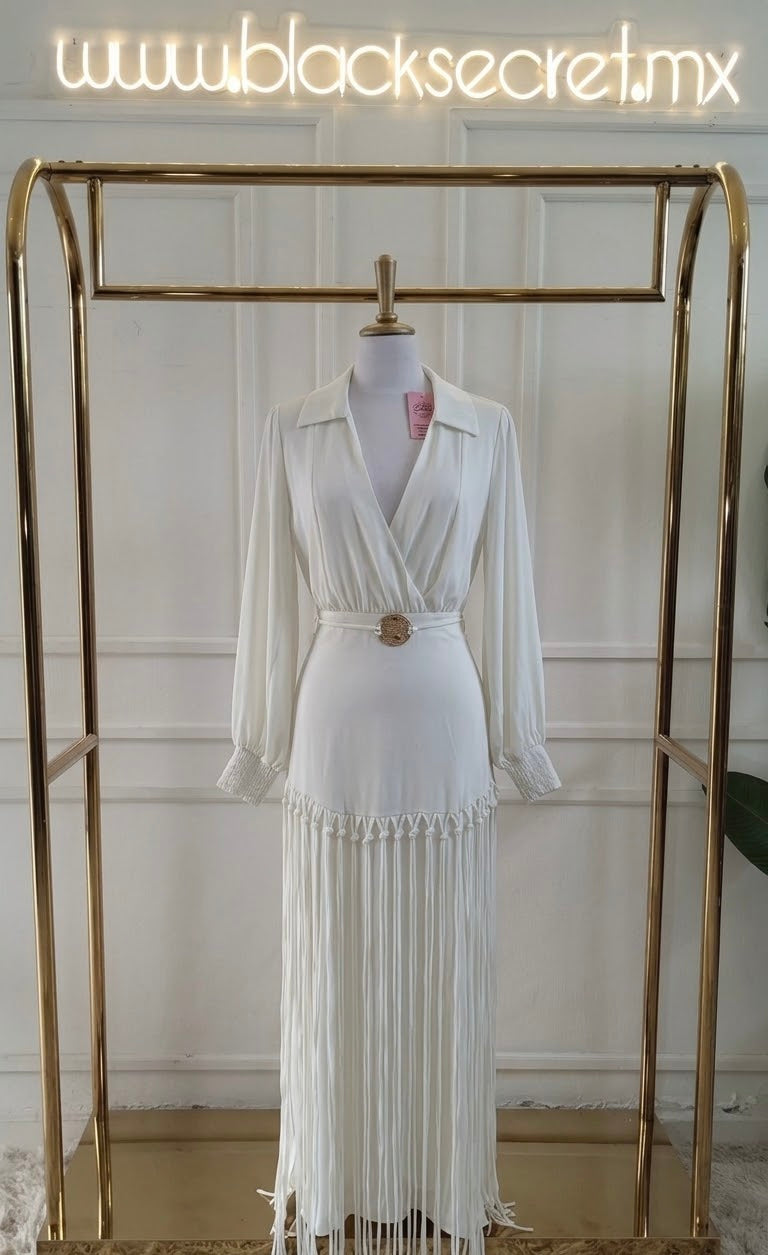 VESTIDO AMPLIO CON FLECOS