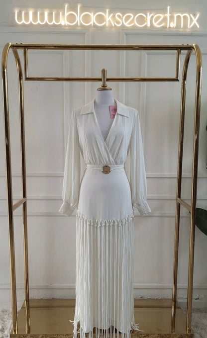 VESTIDO AMPLIO CON FLECOS