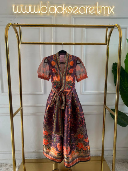 VESTIDO MIDI ENVOLVENTE ESTAMPADO