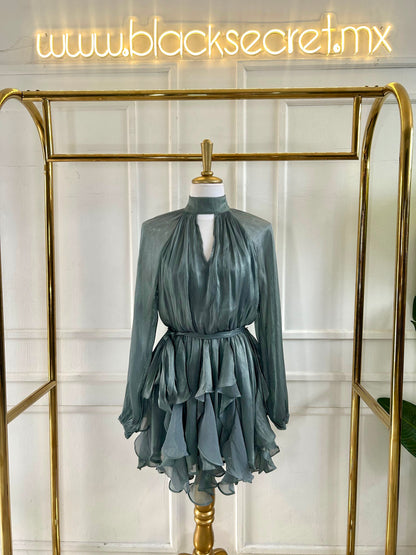 VESTIDO RUFFLE SAGE